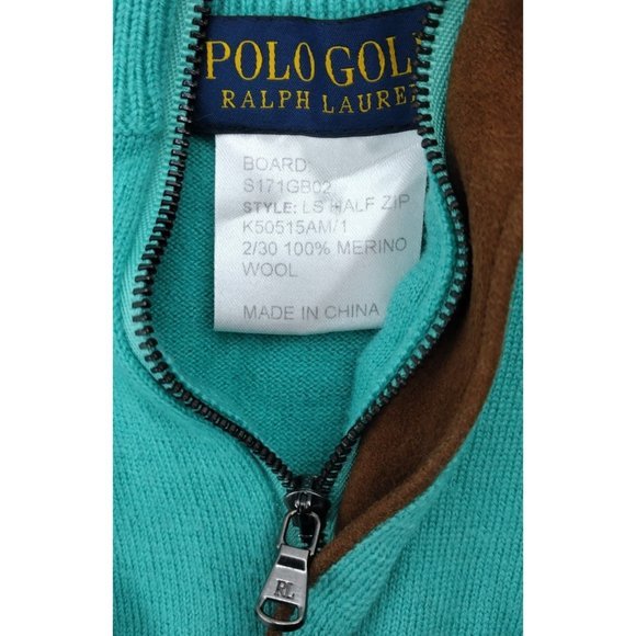 Ralph Lauren Polo Golf Half Zip Green Pull Over Shirt ( M )‎ - Picture 4 of 4